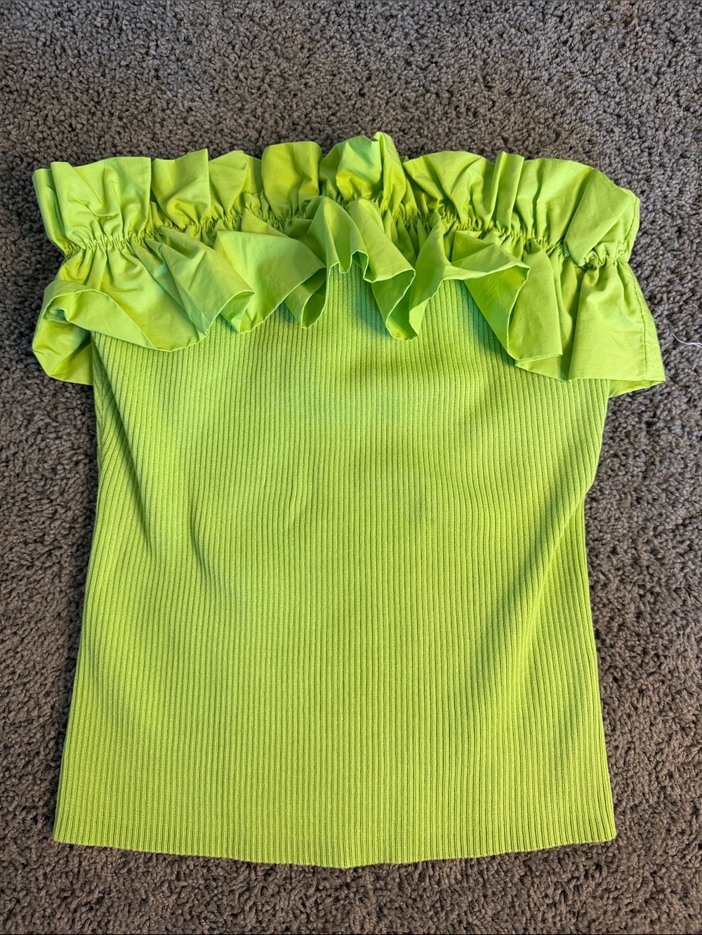 Ruffle Tube Top - Lime Green